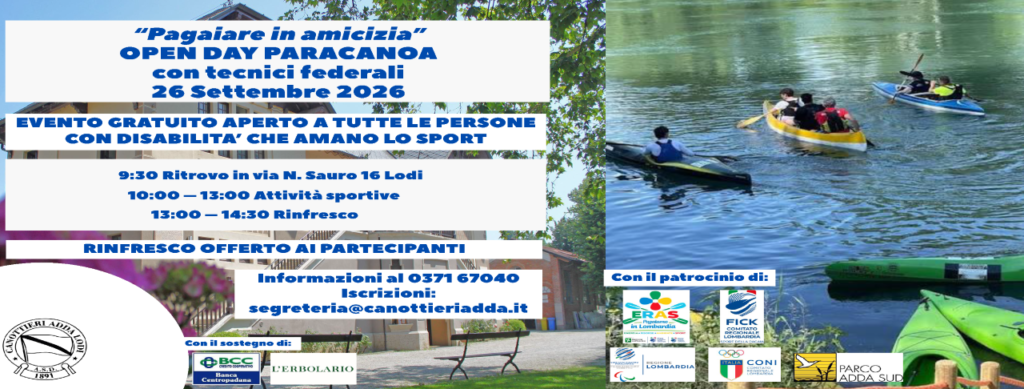Pagaiare in amicizia: OPEN DAY PARACANOA