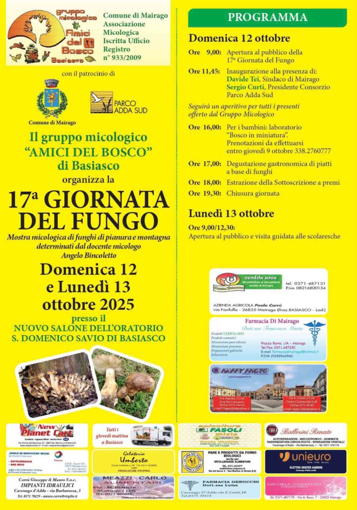 Mostra micologica di funghi di pianura e montagna